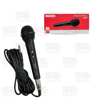 Microfone Dinâmico Profissional Com Fio 4 Metros Tomate MT-1017
