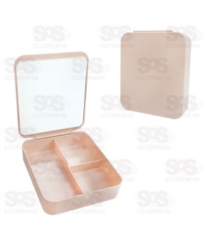 Porta Jóia Com Espelho 3 Divisões Luatek LMF-1031