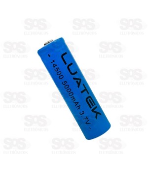 Bateria 14500 Recarregável Para Lanterna 3.7V 5000mAh Luatek