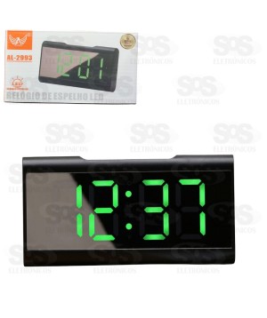 Relógio Digital LED Despertador Espelhado Altomex AL 2993
