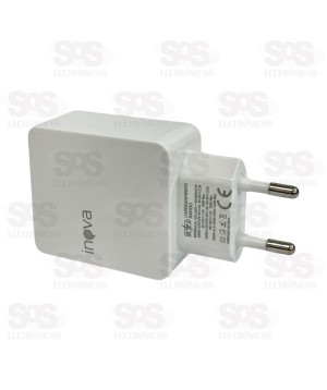 Carregador USB+TPC 40W QC 3.0 Com Cabo Type C Inova CAR-3134C