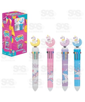 Caneta Com 10 Cores MultiLua Com 12 Unidades Polibrinq SB05