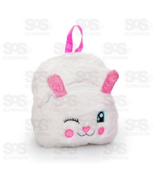 Mini Mochila Escolar Pelúcia Coelho Polibrinq SCB126