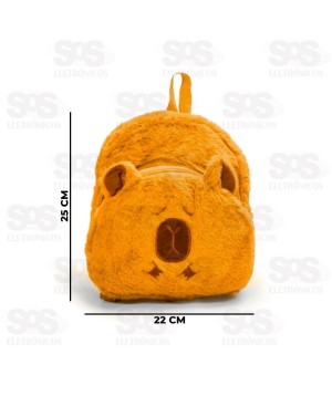 Mini Mochila Escolar Pelúcia Capivara Polibrinq SCB182