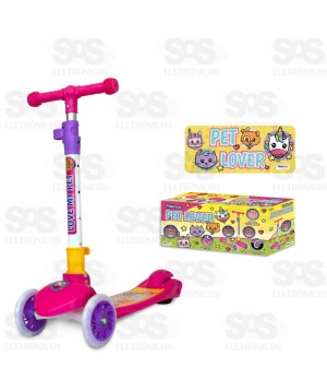 Patinete Pet Love Com Luzes Dobrável HomePlay 4297