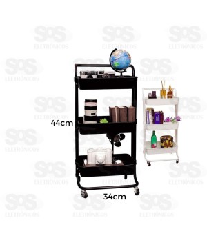 Carrinho Multiuso 3 Andares e Rodizio B-Max BM-F1120