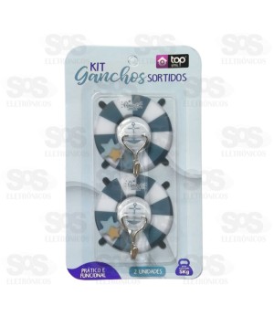 Ganchos Multiuso Adesivo 2 Unidades Top Útil TOP1441