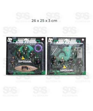 Kit 5 Soldados e Acessórios Pica Pau 3637