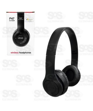 Fone De Ouvido Sem Fio Bluetooth/FM P47