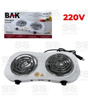 Fogareiro Elétrico 2 Bocas 220V 2500W Bak BK-FCE706-220V