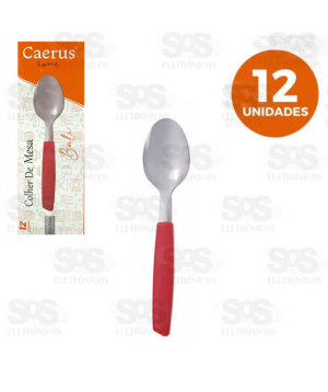 Kit Colher De Mesa Bali 12 Unidades Vermelha CRS-2642