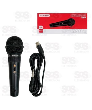 Microfone Dinâmico Profissional Com Fio 3 Metros Tomate MT-1016
