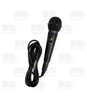 Microfone Dinâmico Profissional Com Fio 3 Metros Tomate MT-1016