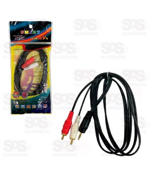 Cabo 2 RCA para P2 Stereo 1.5 Metros Smart