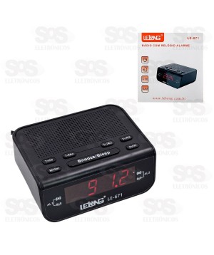 Rádio Relógio com Alarme Digital Lelong LE-671