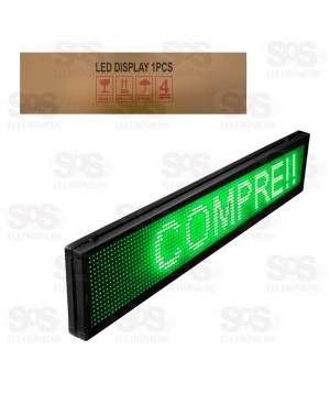 Painel de LED Verde Letreiro Digital 67x19CM Lelong SL0725G
