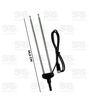 Antena Coelhinho Digital Para TV Cabo de 1 Metro FBG-860