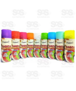 Pinta Cabelo Spray 125ml Cintilante Vermelha Popper