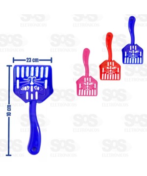 Pá Peneira Limpar Areia Gatos Cores Variadas 0156A