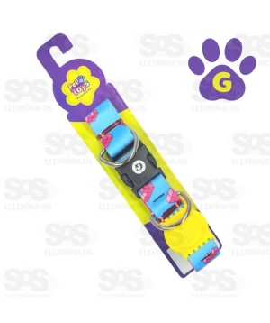 Coleira Seda Luxo Borrachinha G 25mm Variadas Pet Toys 3077