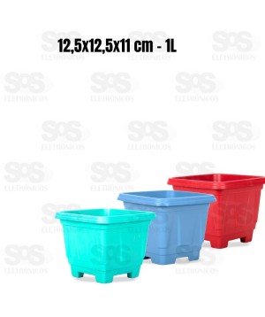 Vaso Quadrado 1 Litro Cores variadas 234