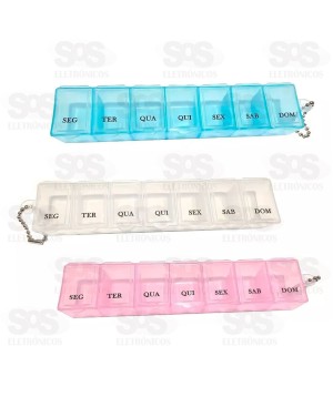 Porta Comprimido Semanal 15x3CM Cores Variadas HX4739