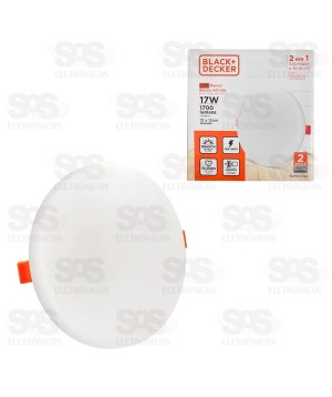 Painel Redondo LED Branco 17W Sobrepor + Embutir BDPD-1700