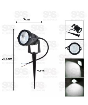 Espeto De Jardim Led 5W Branco Frio  Maxbom 6089-12