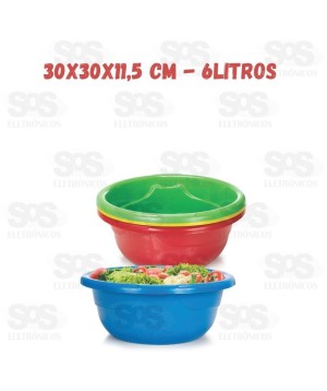 Bacia Plástica Color 30cm 1,6L Cores Varias 114