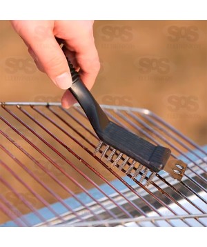Escova Limpa Grelha Com Espátula Inox Caerus CRS-2859