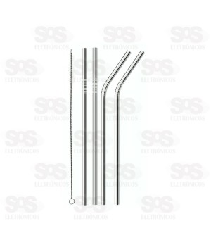 Kit Canudos Aço Inox 5 Peças Caerus CRS-2813