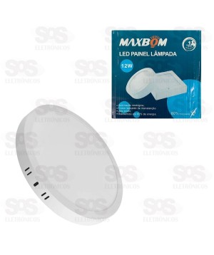 Painel Redondo Sobrepor LED Branco 12W 6500K Maxbom