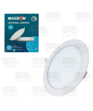 Painel Redondo LED Branco Quente 12W 3200k Embutir Maxbom
