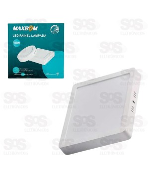Painel Quadrado Sobrepor LED Branco Quente 18W 3200K  Maxbom