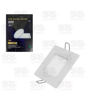 Painel Quadrado Embutir LED Branco Frio  3W 6500K XLS 40015-33