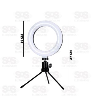 Iluminador Ring Light De Mesa 6 Polegadas 3 Cores Oásis OIH-4901