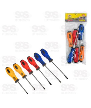 Kit De Chaves Fenda/Philips 6 Peças FBG 3203