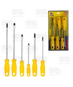 Kit De Chaves Fenda/Philips 6 Peças FBG 3204