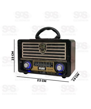 Rádio Retrô AM/FM/SW/Bluetooth/USB Song Star SS-737UBT