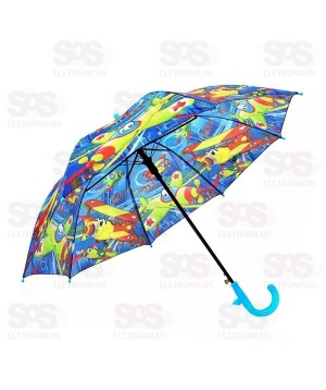 Guarda Chuva Infantil Automático Com Apito FBG4205