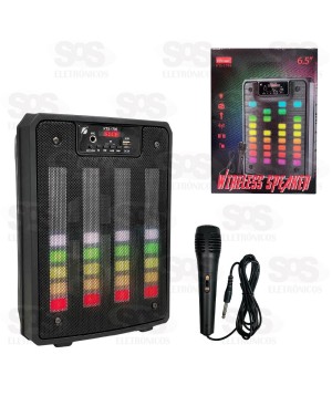 Caixa De Som 15W LED RGB Com Microfone KTS-1795