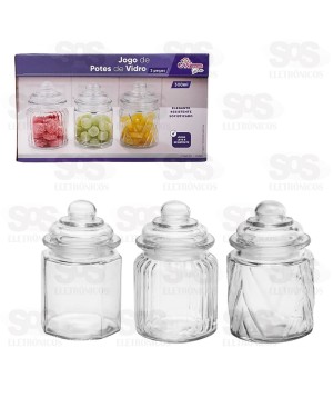 Potes de Vidro 3 Unidades 300ML 16919