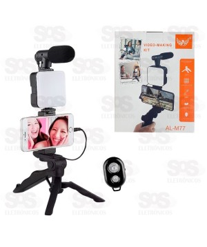 Kit Gravação Suporte de Celular Tripé Altomex AL-M77