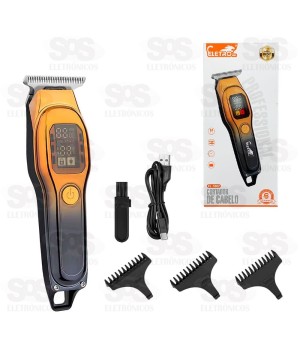 Máquina De Cortar Cabelo Profissional Com Visor LCD Eletromex EL-5107
