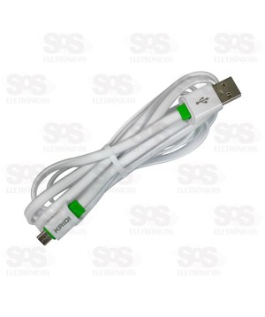 Cabo De Carregamento USB Para Micro USB V8 2 Metros Kaidi KD-327M