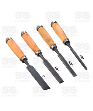  Jogo de Formão Entalhador 4 Peças Barcelona BAR-316003-1