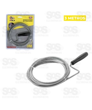 Desentupidor de Tubulação Fio de Aço 3 Metros FBG3700