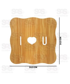 Descanso de Panela Quadrado Madeira 16,5CM TOP1271