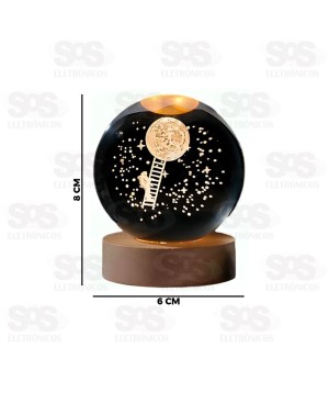 Luminária De Mesa 3D Astronauta Na Lua Top Útil TOP1808