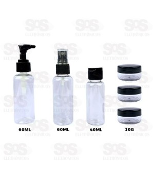 Kit Higiene 6 Frascos Para Viagens Top Útil TOP1604